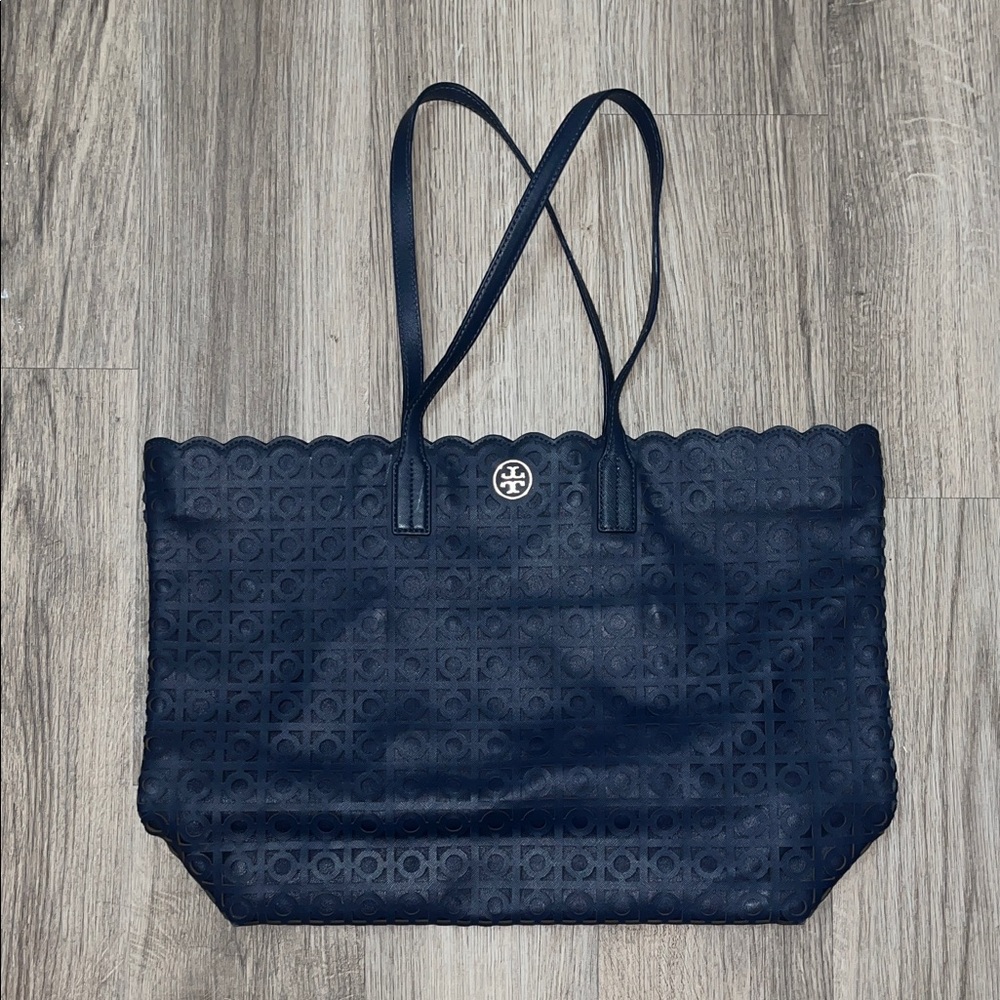 Tory Burch Navy Blue Tote Bag